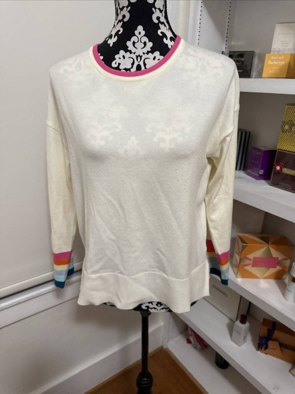 MWOT Anthropologie THML Sweater Rainbow Gray Small Pride